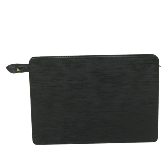 Authentic Louis Vuitton Epi Pochette Homme Clutch Hand Bag Black - Picture 2 of 10